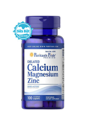 Viên uống bổ xương Puritans Pride Calcium Magnesium Zinc của Mỹ 100 viên