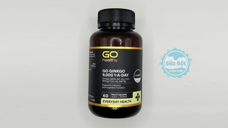 Viên uống Go Healthy Go Ginkgo 9000 hộp 60 viên giúp tăng cường trí nhớ, chức năng não