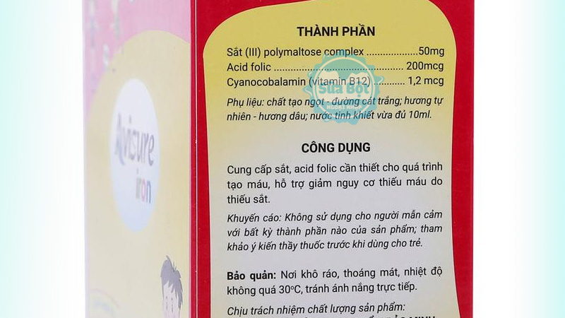 Avisure Iron và bảng thành phần cụ thể