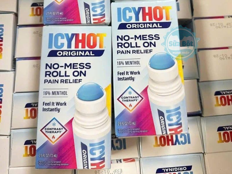 Dầu nóng dạng lăn Icy Hot Original No Mess Pain Relief Roll On 73ml giảm đau mạnh mẽ, dễ dùng Dầu nóng dạng lăn Icy Hot Original No Mess Pain Relief Roll On 73ml giảm đau mạnh mẽ, dễ dùng