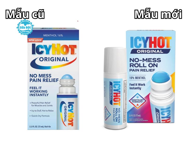 Dầu nóng dạng lăn Icy Hot Original No Mess Pain Relief Roll On 73ml mẫu cũ và mẫu mới Dầu nóng dạng lăn Icy Hot Original No Mess Pain Relief Roll On 73ml mẫu cũ và mẫu mới