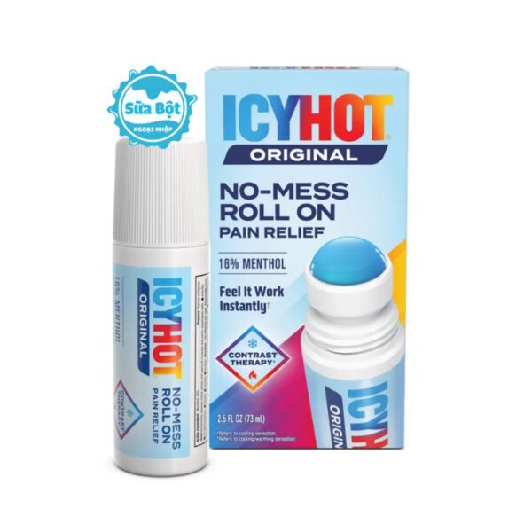Dầu nóng dạng lăn Icy Hot Original No Mess Pain Relief Roll On Mỹ 73ml