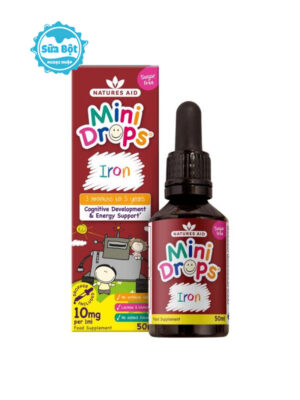 Sắt Natures Aid Mini Drops Iron dạng giọt của Anh cho bé từ 3 tháng tuổi