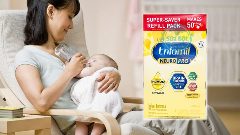 Sữa Enfamil Neuropro Infant Formula pha chế đúng lượng bột và nước