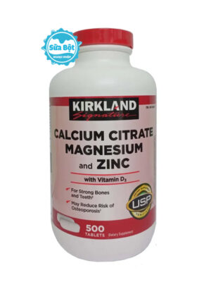 Viên uống Kirkland Calcium Citrate Magnesium and Zinc Mỹ 500 viên