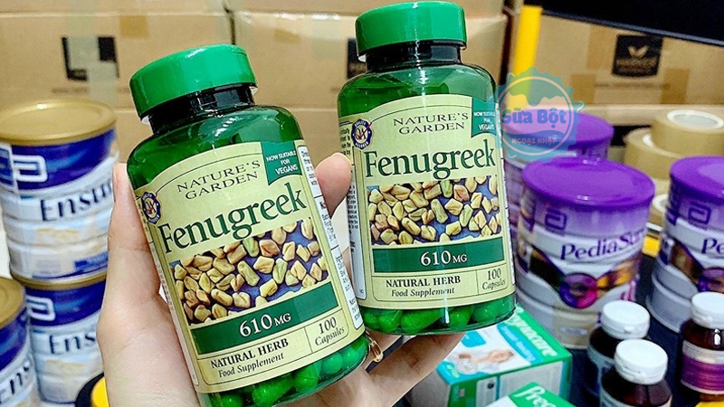 Viên uống lợi sữa Fenugreek của thương hiệu nổi tiếng nước Anh - Nature’s Garden