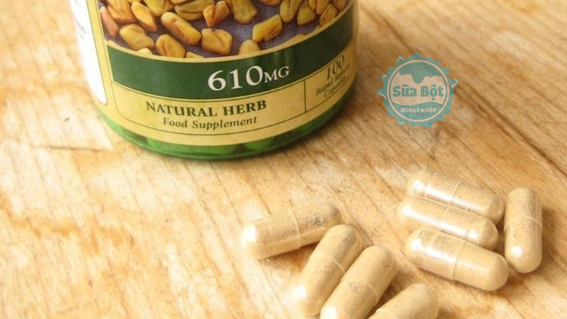 Viên uống lợi sữa Fenugreek sử dụng theo hướng dẫn của nhà sản xuất