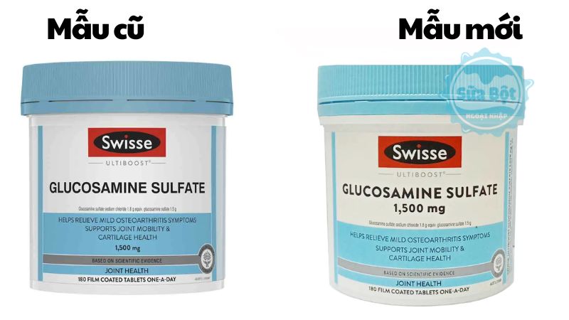 Viên uống Swisse Glucosamine Sulfate 1500mg mẫu cũ và mẫu mới Viên uống Swisse Glucosamine Sulfate 1500mg mẫu cũ và mẫu mới