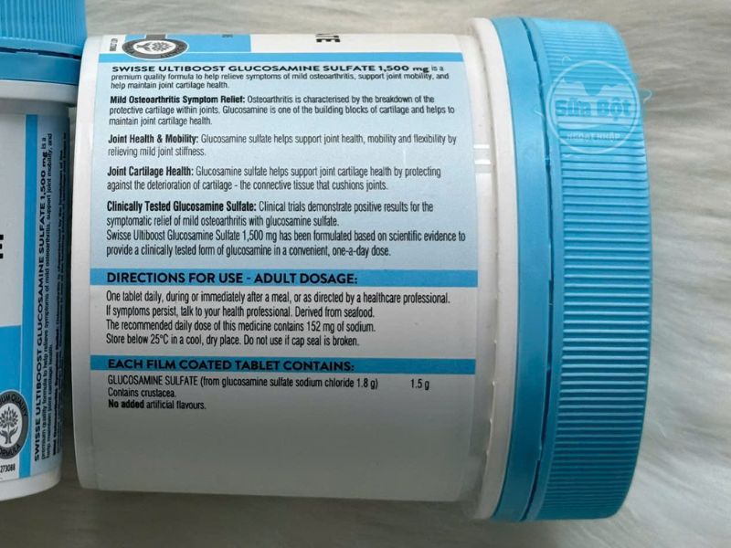 Viên uống Swisse Glucosamine Sulfate 1500mg dùng 1 viên mỗi ngày với người lớn Viên uống Swisse Glucosamine Sulfate 1500mg dùng 1 viên mỗi ngày với người lớn