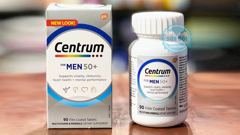 Vitamin tổng hợp Centrum For Men 50+dùng 1 viên mỗi ngày