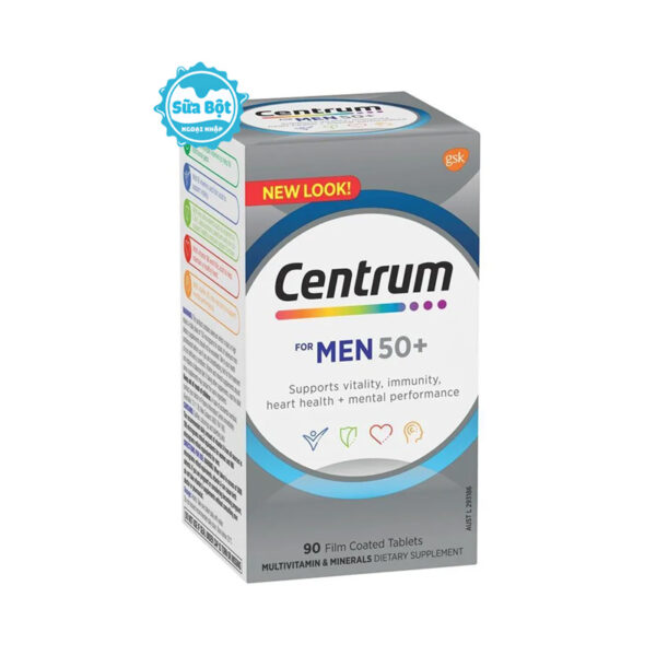 Vitamin tổng hợp Centrum For Men 50+ cho nam trên 50 tuổi Úc 90 viên