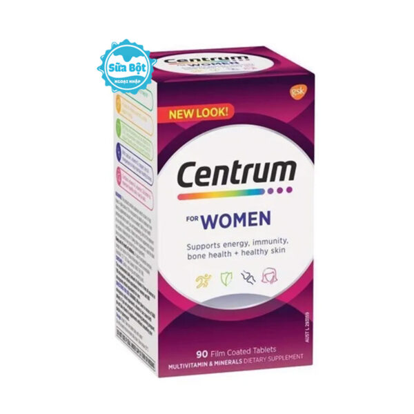 Vitamin tổng hợp Centrum For Women cho nữ dưới 50 tuổi Úc 90 viên