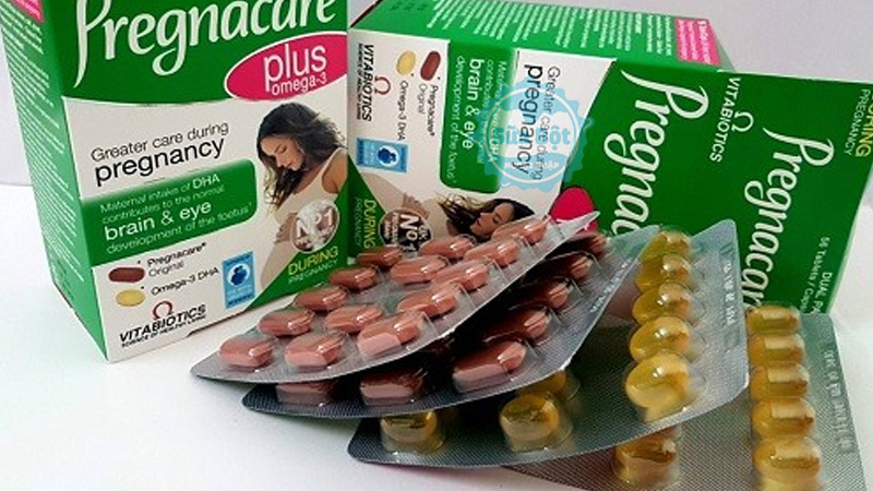 Vitamin Vitabiotics Pregnacare Plus Omega-3 mỗi ngày uống 1 viên nén và 1 viên nang 