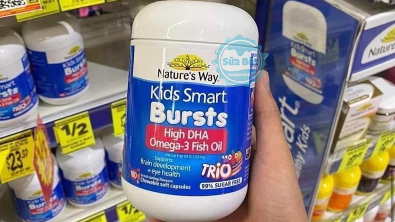 Dầu cá Nature's Way Omega-3 Fish Oil High DHA không tanh, có hương vị trái cây thơm ngon, bé dễ tiếp nhận