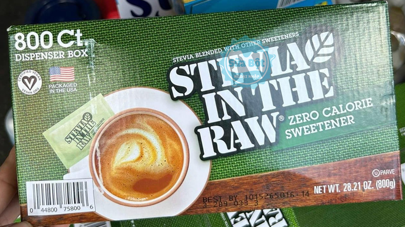 Đường ăn kiêng Stevia In The Raw Zero Calories với hộp 800 gói nhỏ gọn, dễ sử dụng