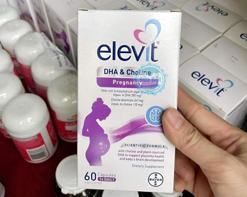 Viên uống Elevit DHA Choline bổ sung DHA và Choline giúp phát triển thị lực, não bộ cho bé