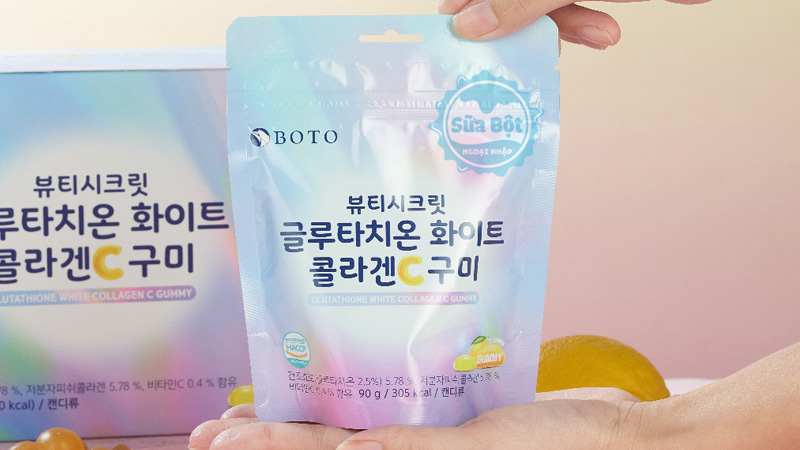 Kẹo dẻo Boto Glutathione White Collagen C vị chanh thanh mát dễ dùng