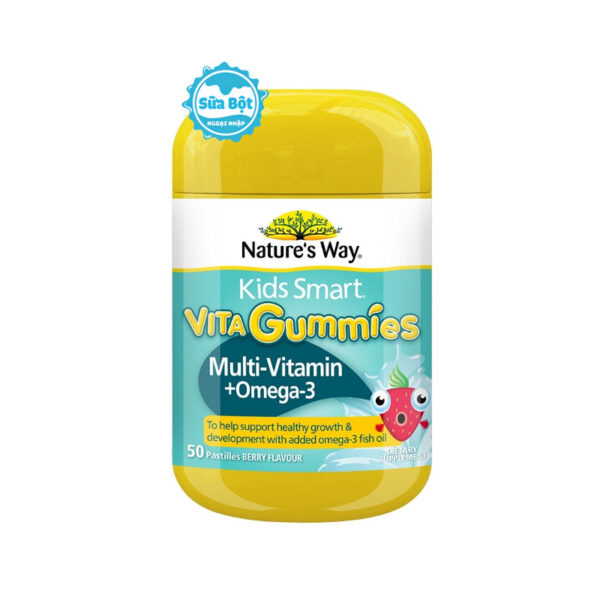 Kẹo dẻo Nature's Way Kids Smart Vita Gummies Multi-Vitamin + Omega-3 Úc 50 viên