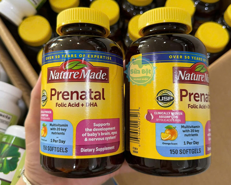 Nature Made Prenatal Multi + DHA cung cấp dưỡng chất giúp bà bầu khỏe mạnh, thai nhi phát triển toàn diện