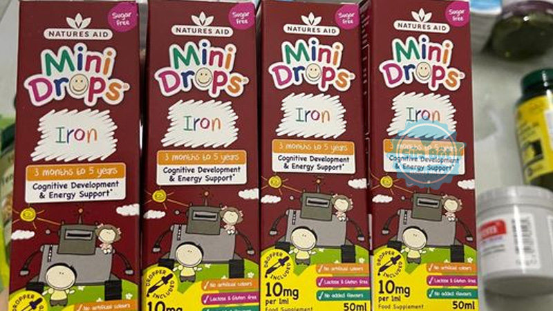 Natures Aid Mini Drops Iron hỗ trợ tạo hồng cầu bình thường, giảm mệt mỏi