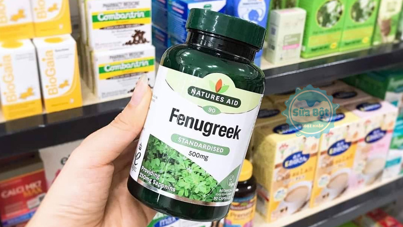 Natures Aid Fenugreek 500mg giúp kích thích tiết sữa cho mẹ hiệu quả