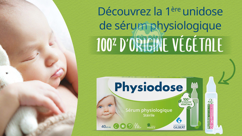 Nước muối sinh lý Physiodose Pháp xanh lá Organic sử dụng vỏ ống bảo vệ môi trường