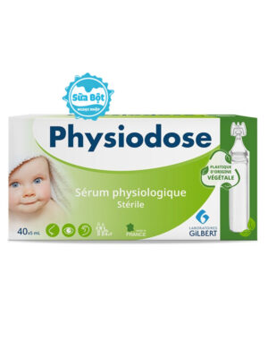 Nước muối sinh lý Physiodose Pháp xanh lá Organic hộp 40 ống