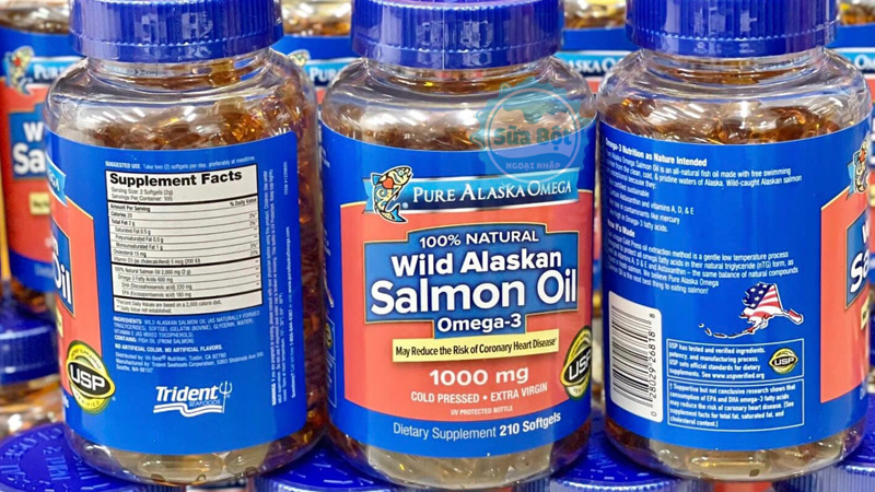 Pure Alaska Omega Wild Alaskan Salmon Oil 1000mg được sản xuất với cá hồi xử lý theo phương pháp chiết xuất ép lạnh