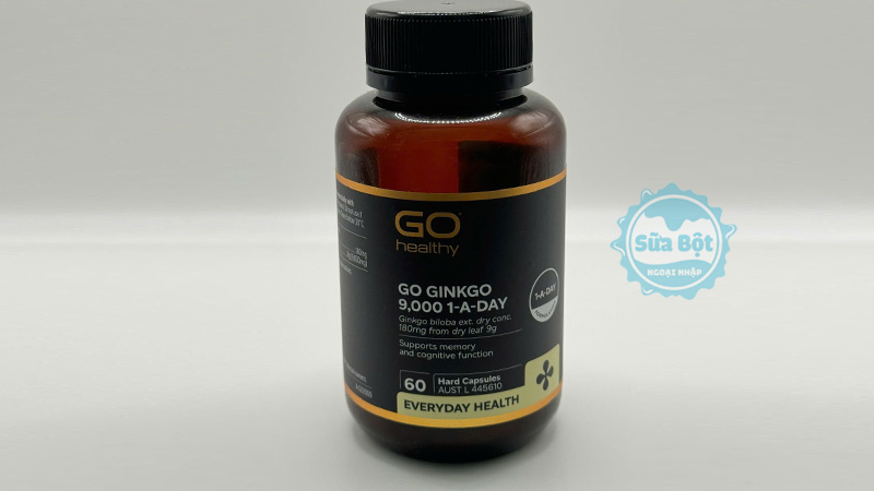 Go Healthy Go Ginkgo 9000 1-A-Day chứa chiết xuất Ginkgo biloba hàm lượng cao hỗ trợ chức năng não