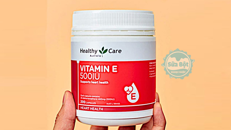 Viên uống vitamin E Healthy Care cung cấp hàm lượng 500IU vitamin E