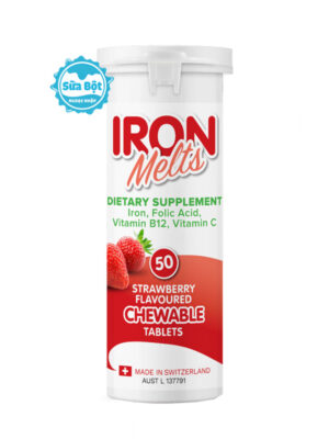 Viên sắt ngậm Iron Melts vị dâu của Úc 50 viên