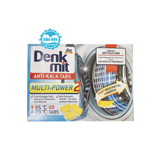 Viên tẩy máy giặt Denkmit Anti Kalk Tabs của Đức hộp 60 viên