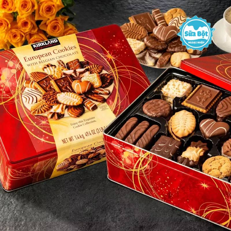 Hướng dẫn sử dụng bánh quy Kirkland Signature European Cookies with Belgian Chocolate của Mỹ 1,41kg