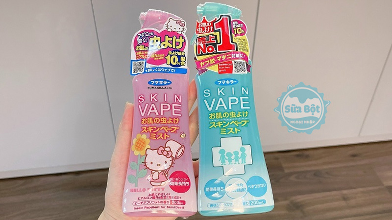 Xịt chống muỗi Nhật Skin Vape có thành phần nguồn gốc tự nhiên, dạng chai xịt dễ dùng