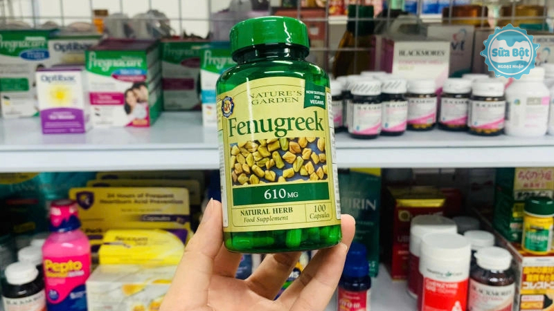 Viên uống lợi sữa cỏ Cari Fenugreek 610mg của Anh 100 viên