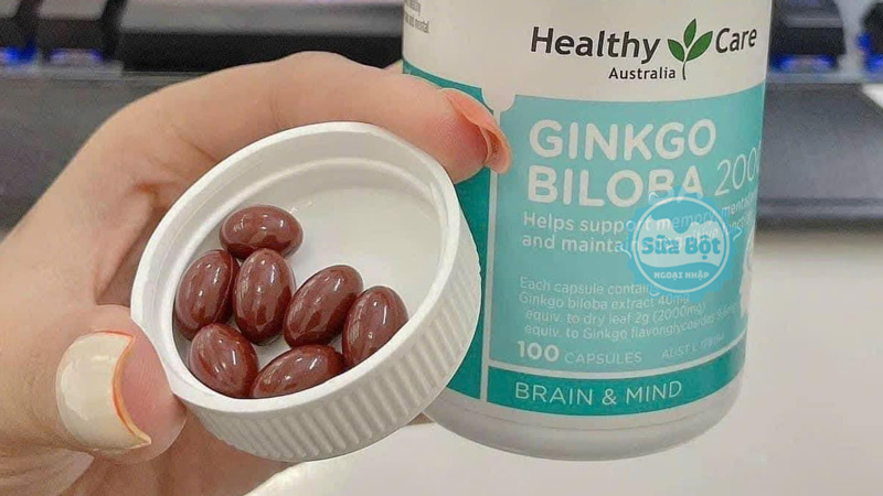 Viên uống Healthy Care Ginkgo Biloba 2000 mỗi ngày uống 3 lần, mỗi lần 1 viên