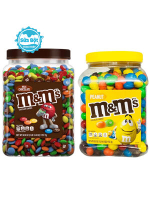 Kẹo socola M&M's nhân đậu phộng và không nhân của Mỹ hộp 1757.7g