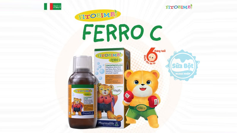 Siro Fitobimbi Ferro C có công thức phù hợp cho bé từ 6 tháng tuổi đến 12 tuổi