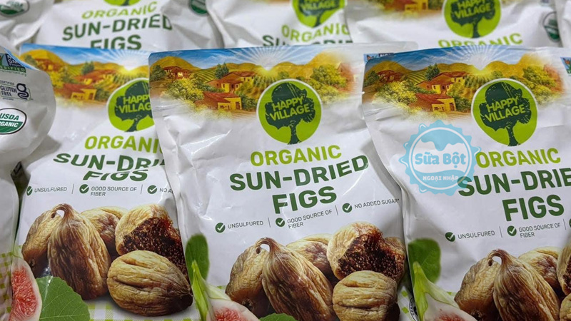 Sung sấy khô Happy Village Organic Sun-Dried Figs ăn trực tiếp hoặc thêm vào món ăn