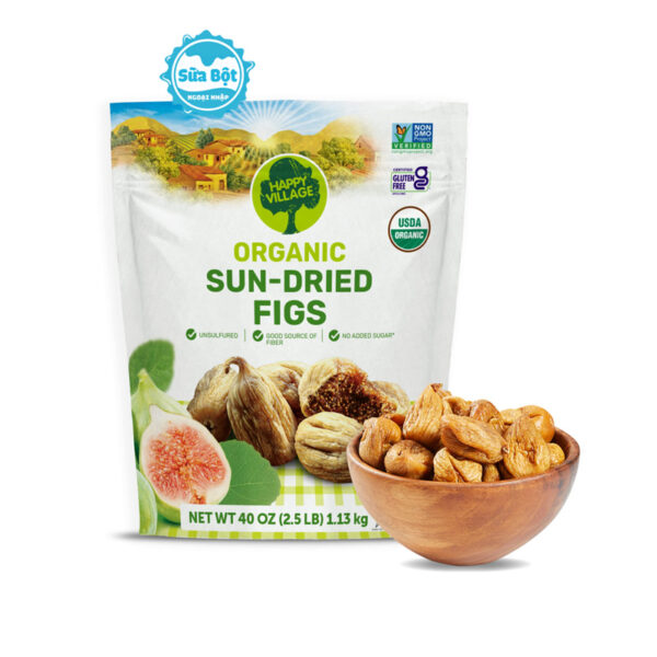 Sung sấy khô Happy Village Organic Sun-Dried Figs của Mỹ 1.13kg