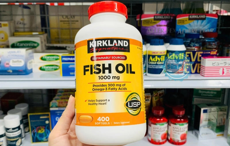 Viên dầu cá Kirkland Fish Oil 1000mg hỗ trợ hệ tim mạch, tăng cường thị lực