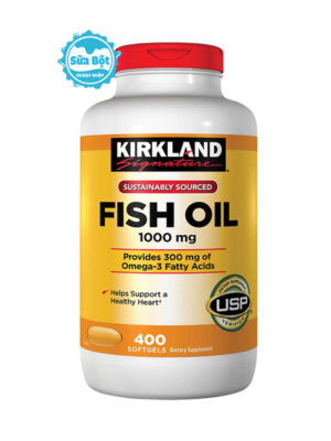 Viên dầu cá Kirkland Fish Oil 1000mg của Mỹ hộp 400 viên