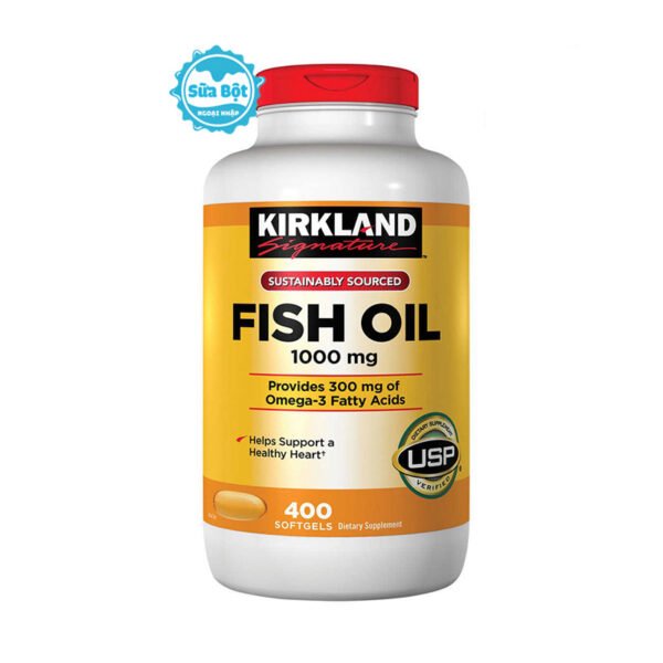 Viên dầu cá Kirkland Fish Oil 1000mg của Mỹ hộp 400 viên