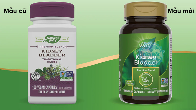 Viên uống bổ thận Nature’s Way Kidney Bladder mẫu cũ và mẫu mới