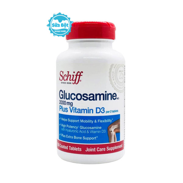 Viên uống Schiff Glucosamine 2000mg Plus Vitamin D3 hỗ trợ bổ khớp của Mỹ 150 viên