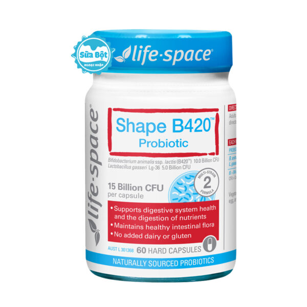 Men vi sinh Life Space Shape B420 Probiotic Úc 60 viên