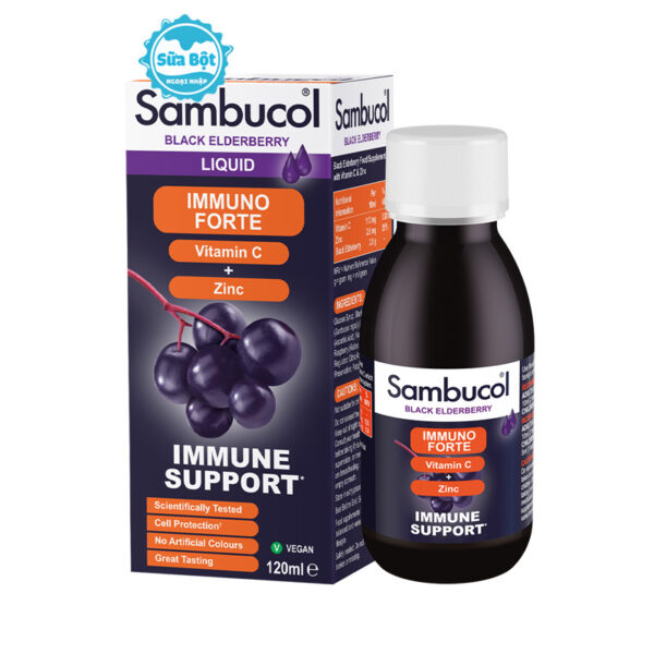 Siro Sambucol Immuno Forte+Vitamin C+Zinc tăng đề kháng của Anh 120ml