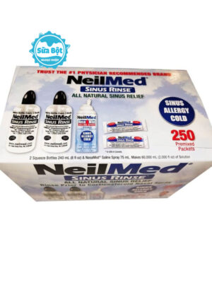 Bộ bình rửa mũi Neilmed Sinus Rinse của Mỹ hộp 2 bình, 1 xịt và 250 gói