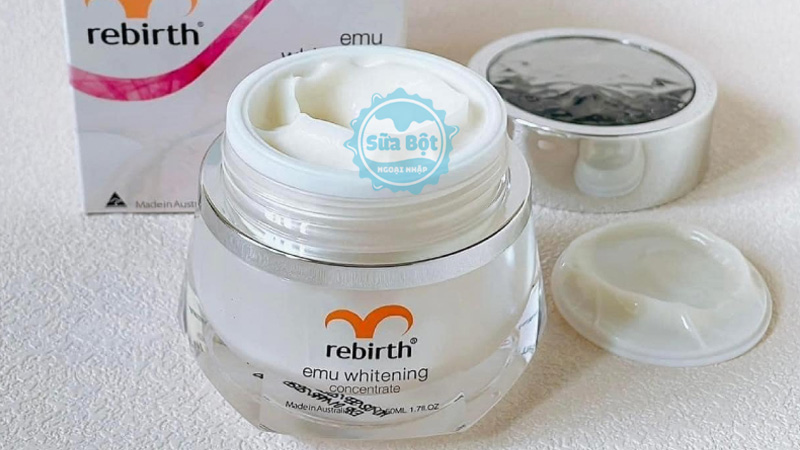 Kem dưỡng trắng Rebirth Emu Whitening Concentrate giúp làn da trở nên trắng sáng tự nhiên