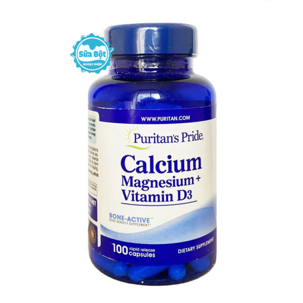 Viên uống Puritan's Pride Calcium Magnesium Vitamin D3 của Mỹ 100 viên